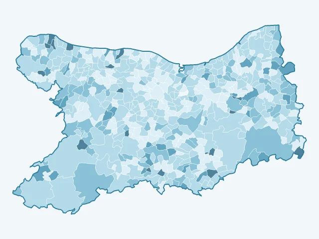 Carte du vote Nicolas Dupont-Aignan dans le Calvados (14)