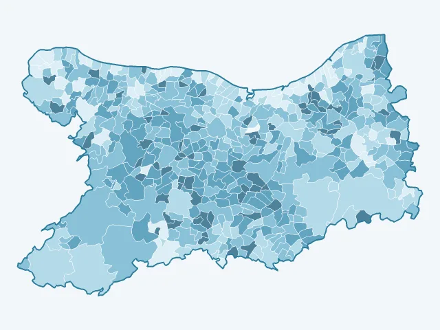 Carte de la population active dans le Calvados (14)