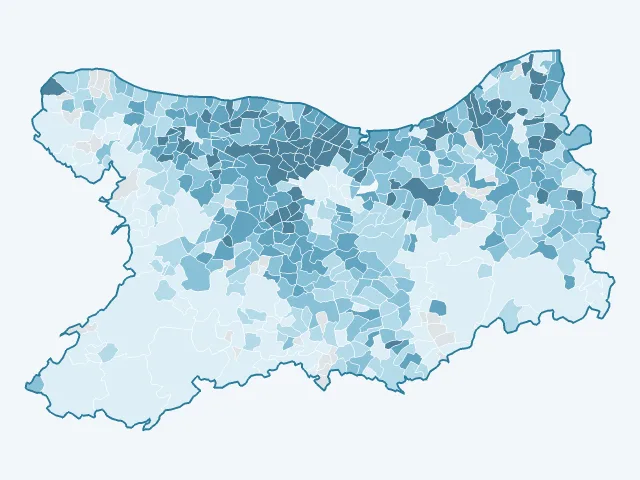 Carte du revenu moyen dans le Calvados (14)