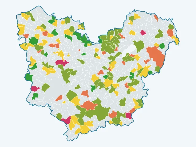 Carte de la satisfaction des habitants dans l'Eure (27)