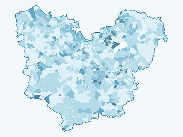 Carte du vote Anne Hidalgo dans l'Eure (27)
