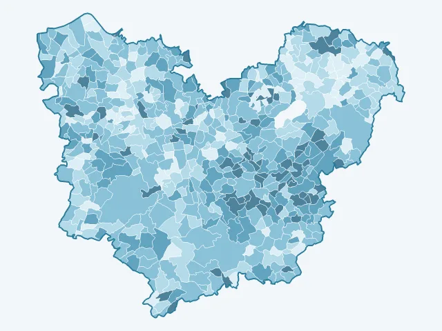 Carte du vote Emmanuel Macron dans l'Eure (27)