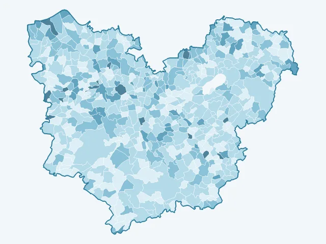 Carte du vote Fabien Roussel dans l'Eure (27)