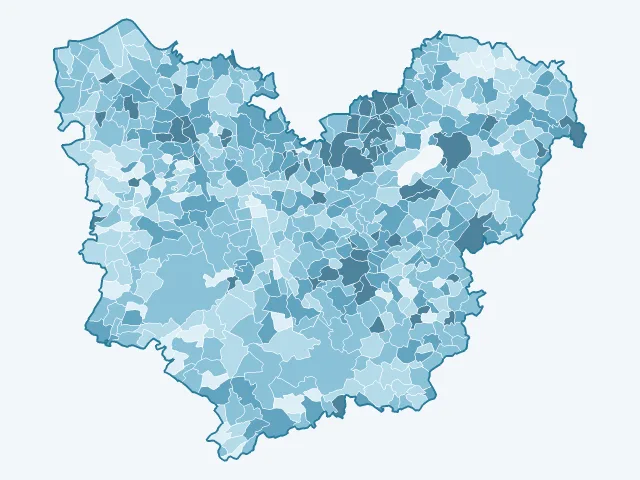 Carte du vote Jean-Luc Mélenchon dans l'Eure (27)