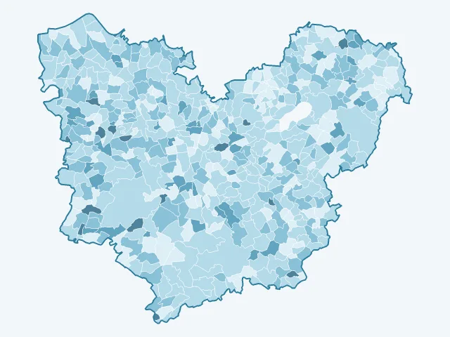 Carte du vote Nicolas Dupont-Aignan dans l'Eure (27)