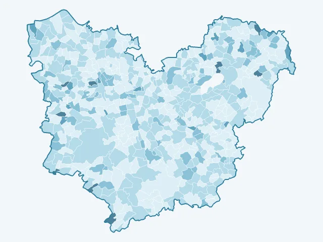 Carte du vote Philippe Poutou dans l'Eure (27)
