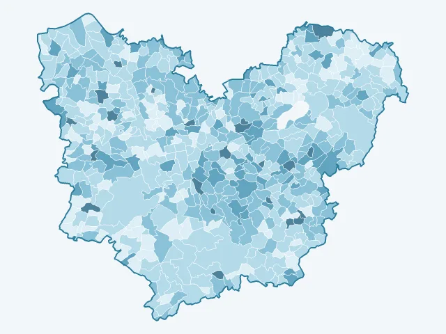 Carte du vote Yannick Jadot dans l'Eure (27)