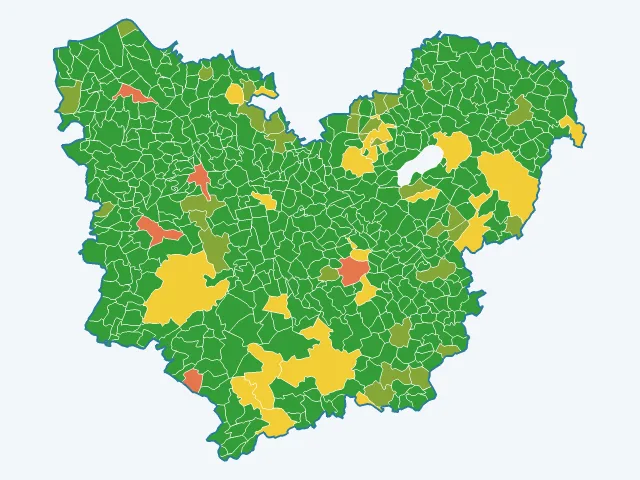 Carte de l'indice de tranquillité dans l'Eure (27)