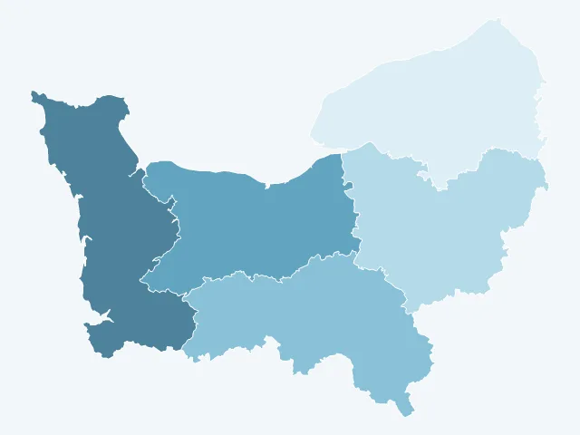 Carte de l'évolution des prix immobiliers en Normandie