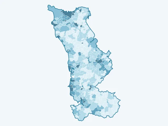 Carte de la densité de population dans la Manche (50)