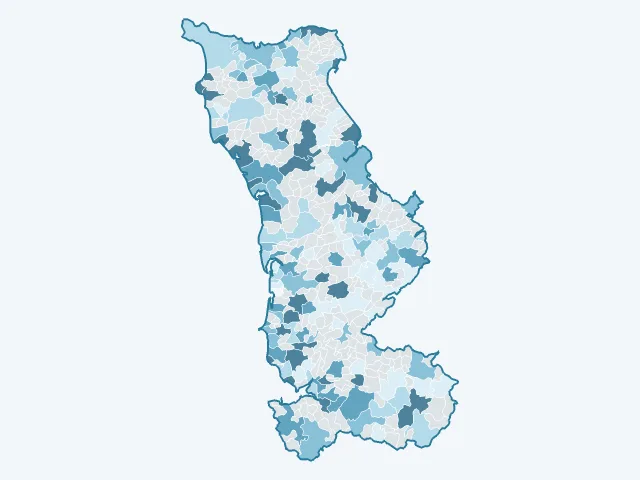Carte de l'évolution des prix immobiliers dans la Manche (50)