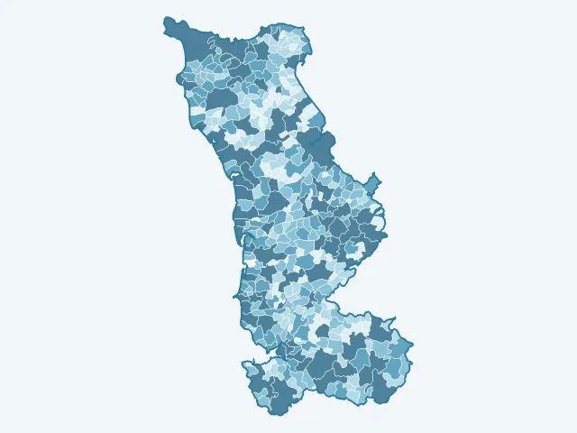 Carte du nombre d'habitants dans la Manche (50)