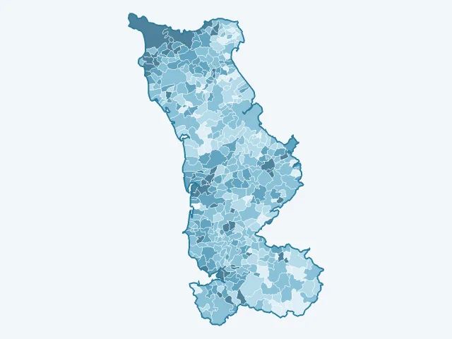 Carte du vote Jean-Luc Mélenchon dans la Manche (50)