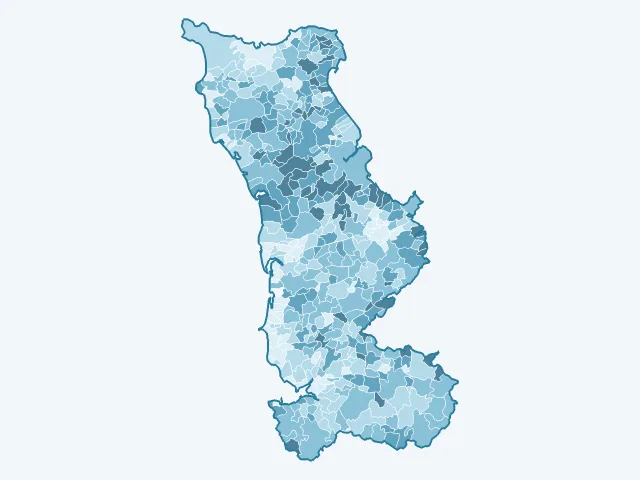 Carte du vote Marine Le Pen dans la Manche (50)