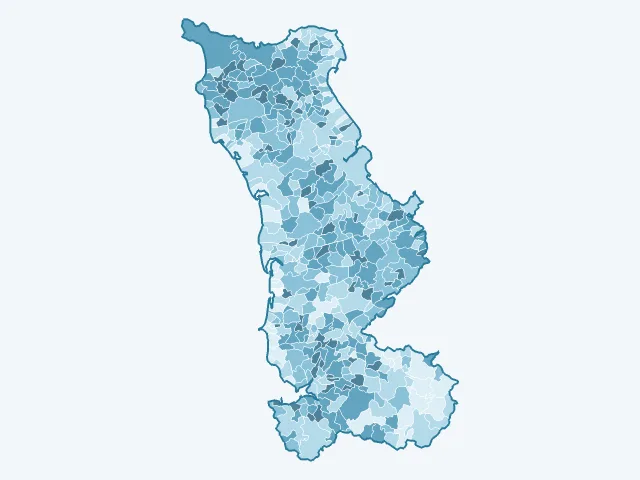 Carte de la population active dans la Manche (50)