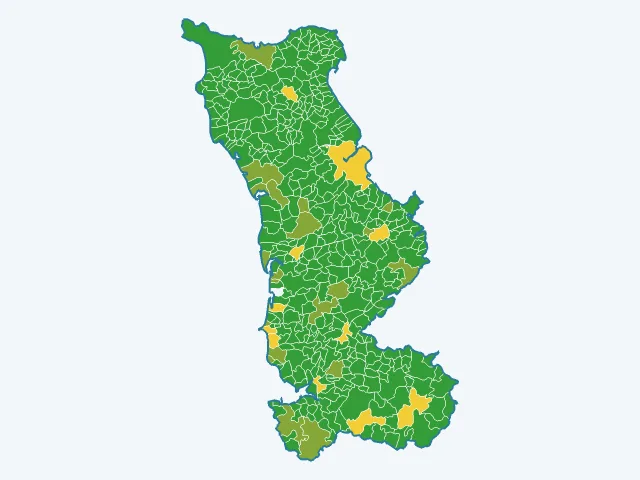 Carte de l'indice de tranquillité dans la Manche (50)