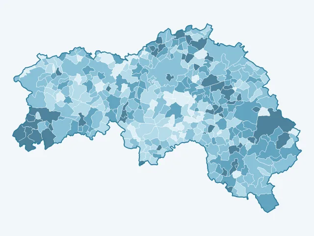 Carte de l'âge moyen dans l'Orne (61)