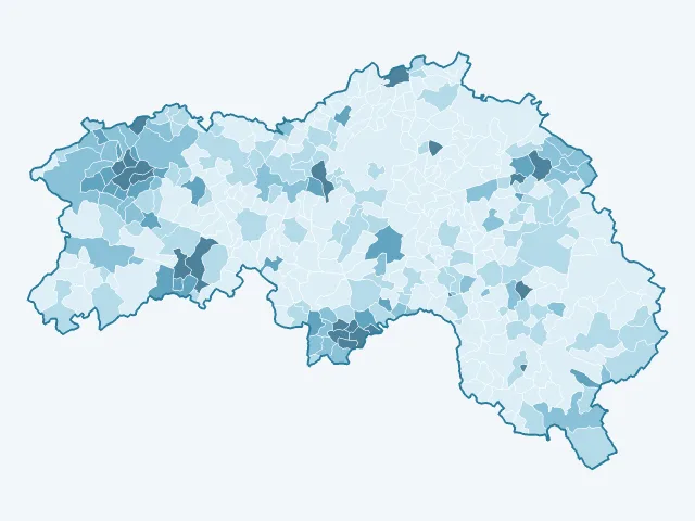 Carte de la densité de population dans l'Orne (61)