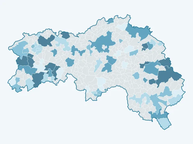 Carte de l'évolution des prix immobiliers dans l'Orne (61)