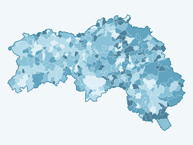 Carte du vote Marine Le Pen dans l'Orne (61)
