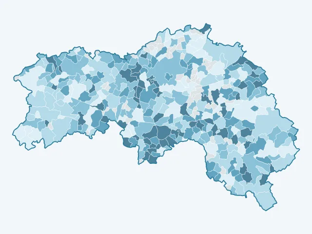 Carte du revenu moyen dans l'Orne (61)