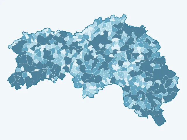 Carte de la superficie dans l'Orne (61)