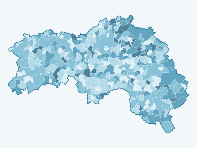 Carte du taux de chômage dans l'Orne (61)