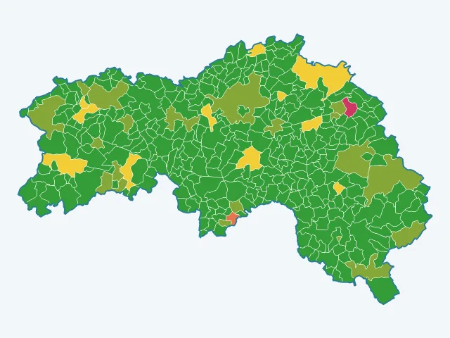 Carte de l'indice de tranquillité dans l'Orne (61)