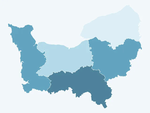 Carte du vote Nicolas Dupont-Aignan en Normandie
