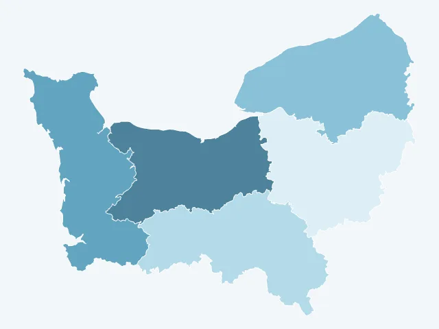 Carte du vote Yannick Jadot en Normandie