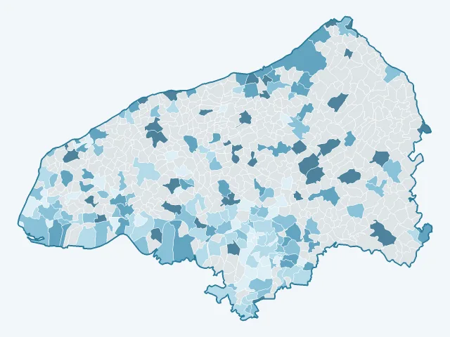 Carte de l'évolution des prix immobiliers dans la Seine-Maritime (76)
