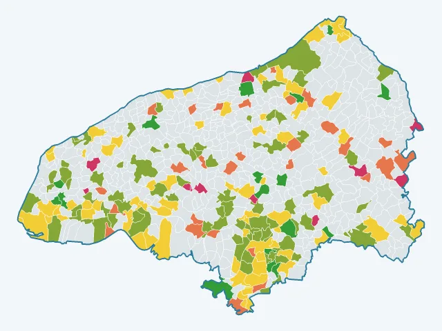 Carte de la satisfaction des habitants dans la Seine-Maritime (76)