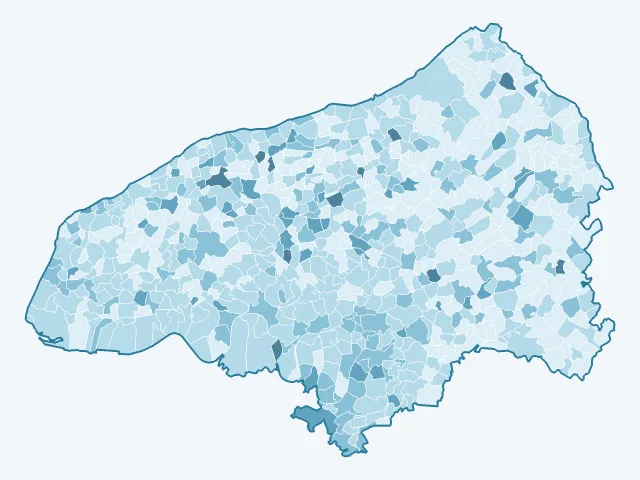 Carte du vote Anne Hidalgo dans la Seine-Maritime (76)