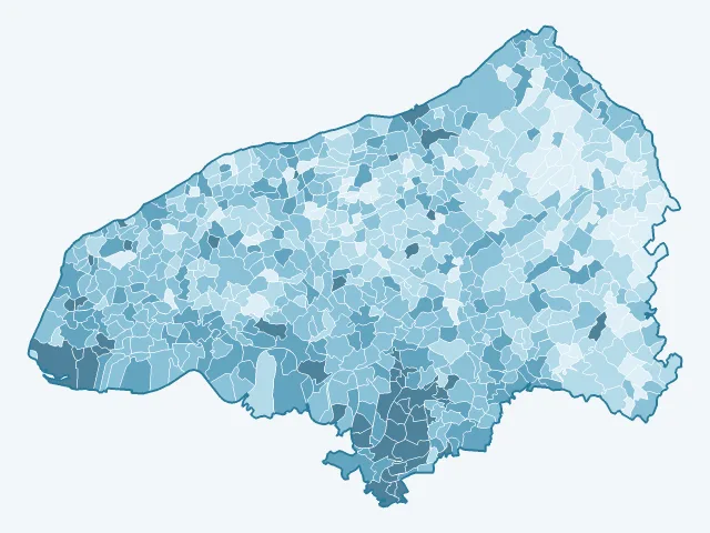 Carte du vote Jean-Luc Mélenchon dans la Seine-Maritime (76)