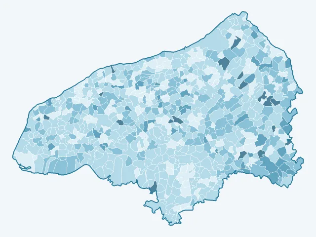 Carte du vote Nicolas Dupont-Aignan dans la Seine-Maritime (76)