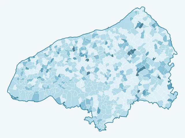 Carte du vote Philippe Poutou dans la Seine-Maritime (76)