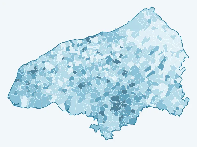 Carte du vote Yannick Jadot dans la Seine-Maritime (76)