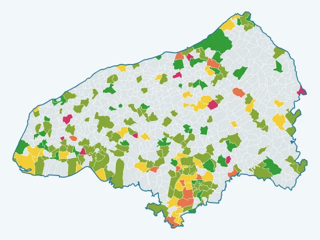 Carte du sentiment de sécurité dans la Seine-Maritime (76)