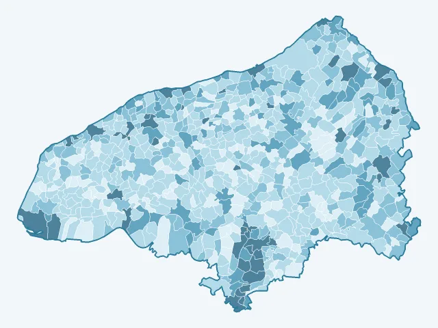 Carte du taux de chômage dans la Seine-Maritime (76)
