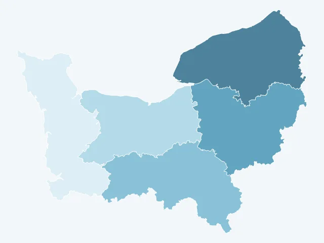 Carte du taux de chômage en Normandie