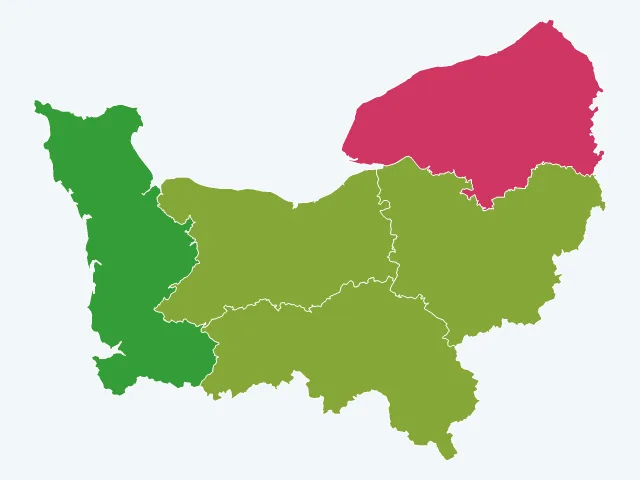 Carte des infractions liées aux stupéfiants en Normandie