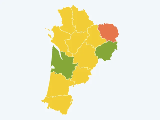 Carte des sports et loisirs en Nouvelle-Aquitaine