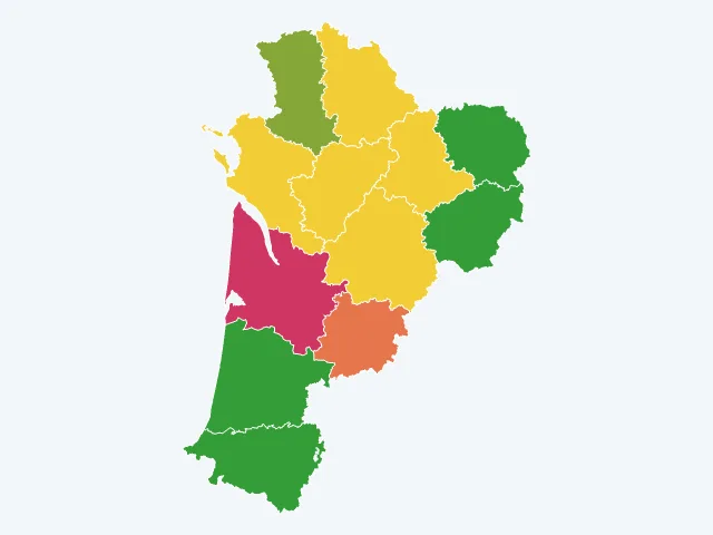 Carte des cambriolages en Nouvelle-Aquitaine