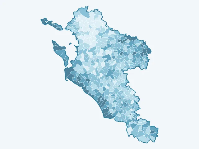 Carte de l'âge moyen dans la Charente-Maritime (17)