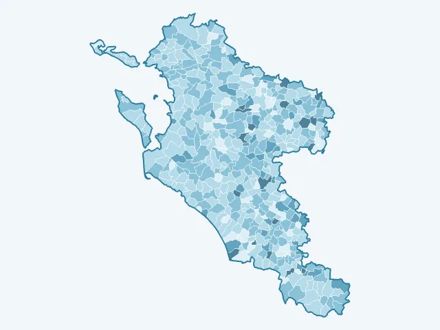 Carte du vote Fabien Roussel dans la Charente-Maritime (17)