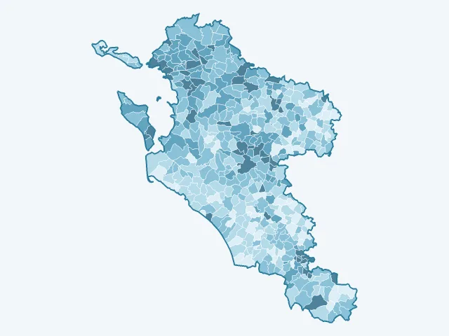 Carte du vote Jean-Luc Mélenchon dans la Charente-Maritime (17)