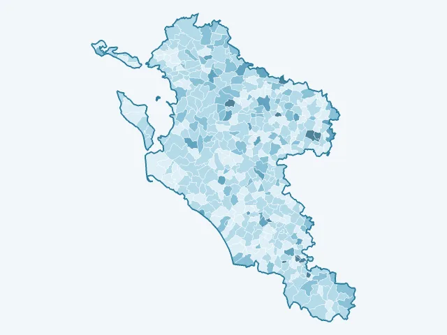 Carte du vote Philippe Poutou dans la Charente-Maritime (17)