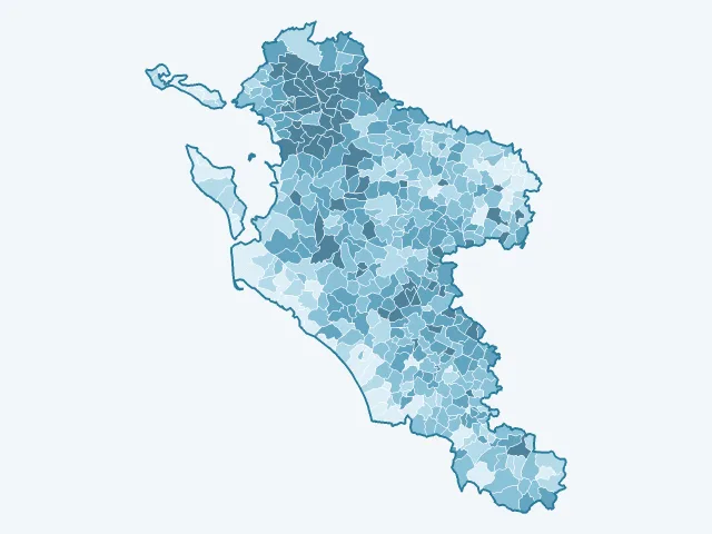 Carte de la population active dans la Charente-Maritime (17)