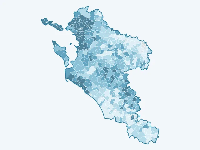 Carte du revenu moyen dans la Charente-Maritime (17)