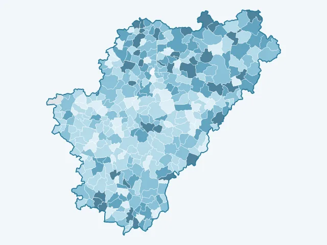 Carte du taux de chômage dans la Charente (16)